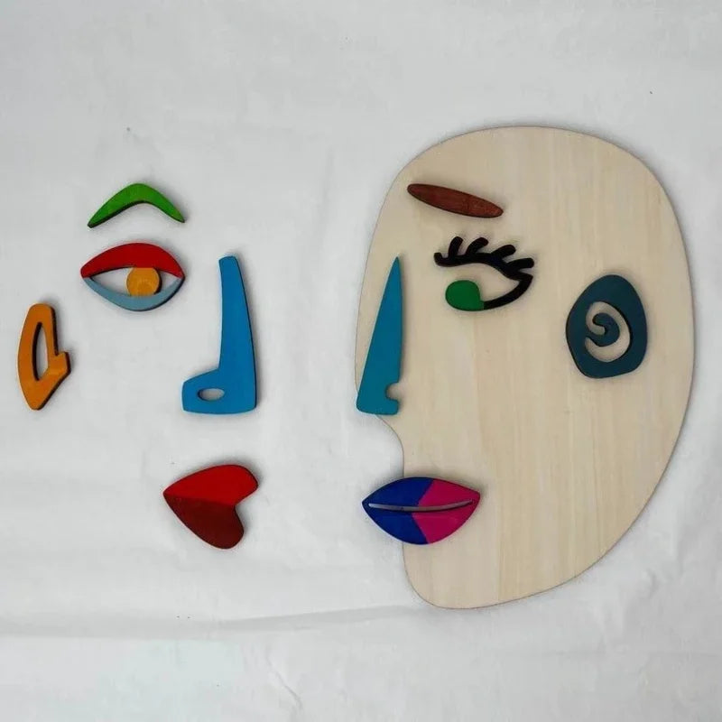 Endless Smiles: Montessori Wooden Face Puzzles